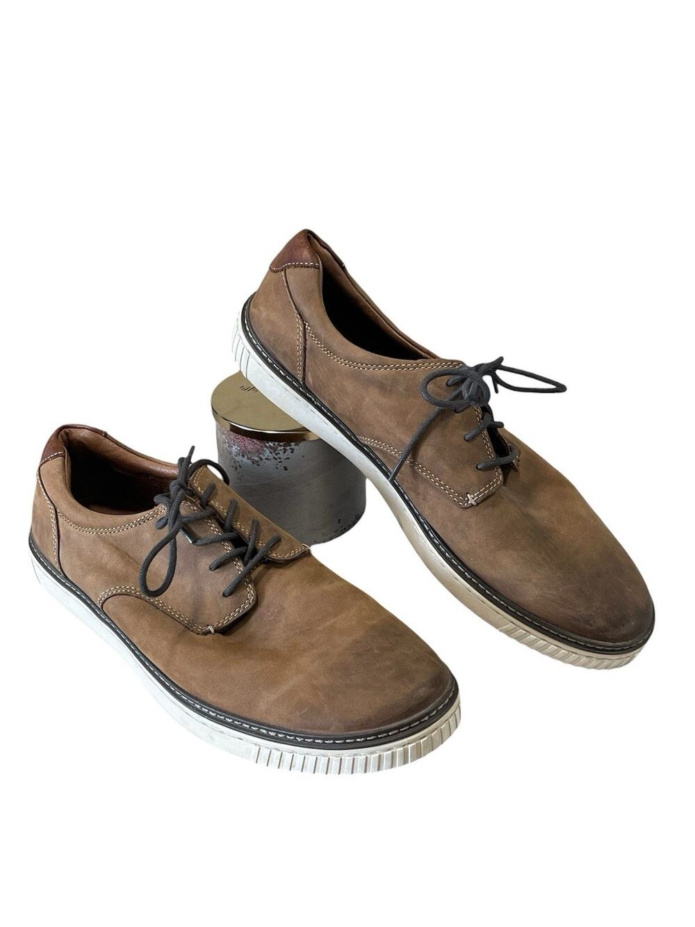 Johnston & Murphy Brown Leather Sneakers Lace Up Comfort Men's Shoes Size 11.5 M